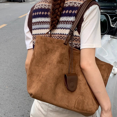Bolso de Hombro Retro Ante Otoño Invierno Gran Capacidad Premium - Image 3