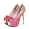 Tacones Plataforma Stiletto Degradé con Lentejuelas y Punta Abierta