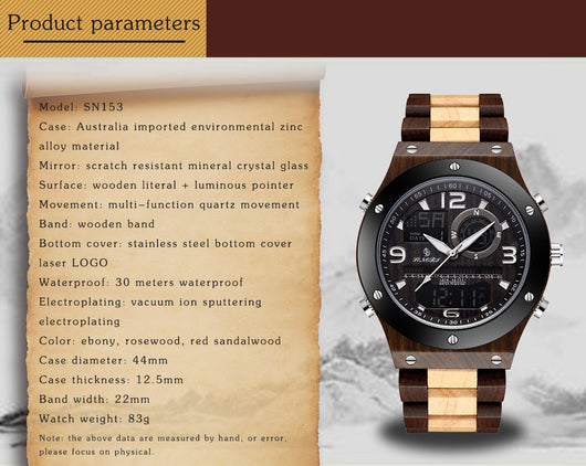 Reloj Cronógrafo de Madera Artesanal Lujo para Hombre - Image 4