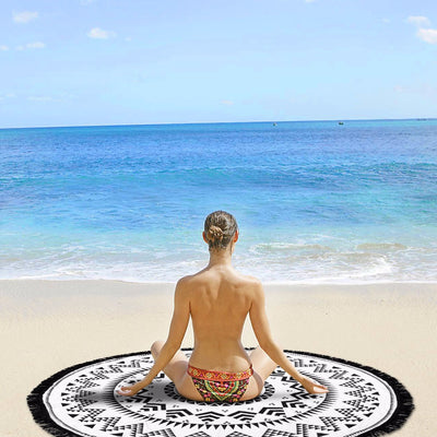 Tapete de Playa Redondo Yoga con Diseño Estampado Europeo - Image 6