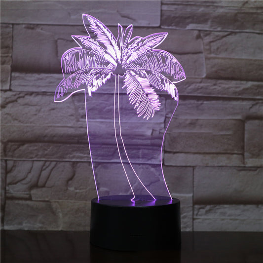 Lámpara 3D de Palmera Tropical - Luz Nocturna Ilusión Óptica
