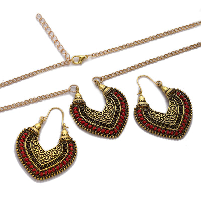 Conjunto de Aretes y Collar de Cuerda Trenzada Multicolor - Image 9