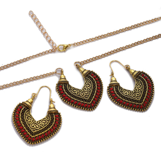 Conjunto de Aretes y Collar de Cuerda Trenzada Multicolor - Image 9