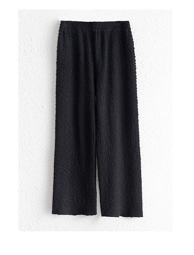Pantalón Ancho de Lana Tejida con Caída Elegante para Mujer - Image 33