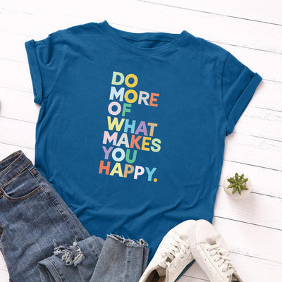 Camiseta Suelta de Cuello Redondo con Letras para Mujer - Image 22