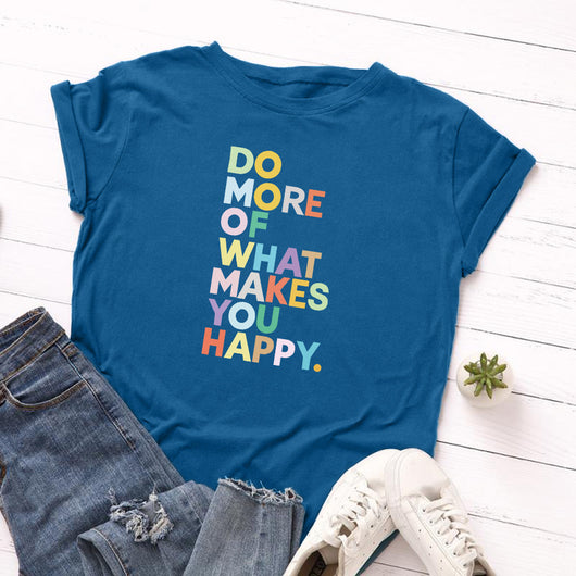 Camiseta Suelta de Cuello Redondo con Letras para Mujer - Image 22
