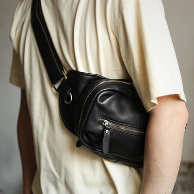 Bolsa de Cuero para Hombre - Bandolera Casual Versátil - Image 11