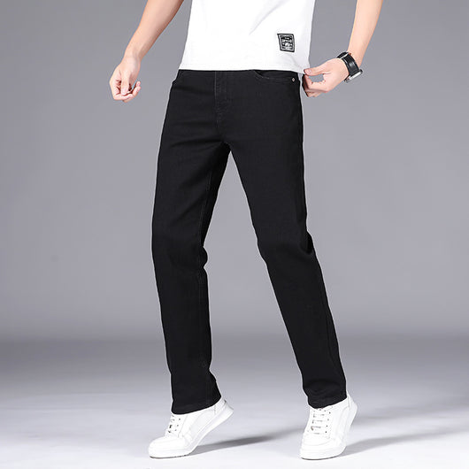 Pantalones Vaqueros Holgados Talla Grande Estilo Dad Jeans Casual Hombre Negro - Image 12