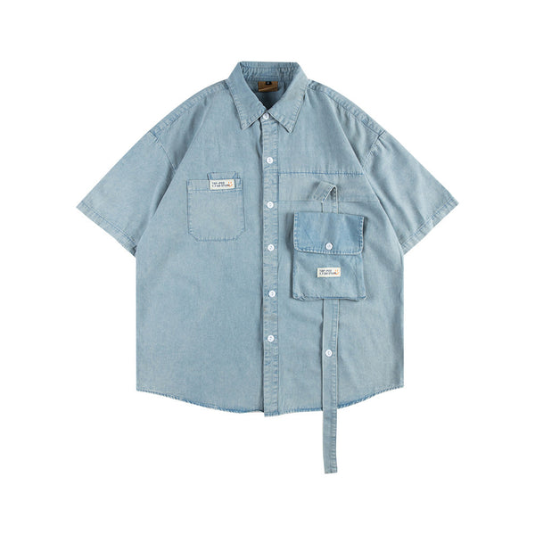 Camisa Cardigan Suelta Estilo Americano con Solapa