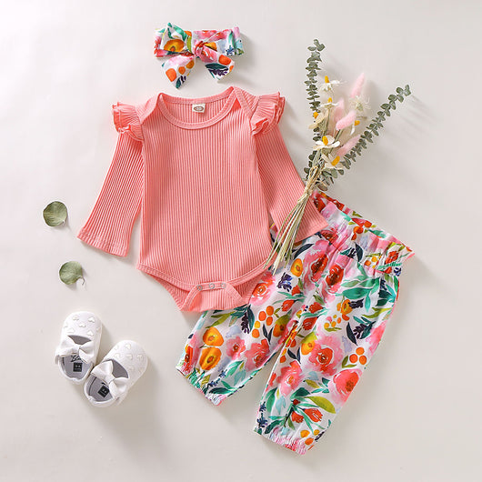 Conjunto de Tres Piezas Otoñal para Niña con Estampado de Letras - Image 14