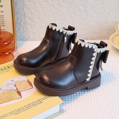 Botas de Cuero para Niñas con Forro de Terciopelo y Suela Flexible - Image 7