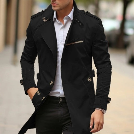 Chaqueta Casual Tipo Solapa para Hombre Talla Grande - Corte Medio Otoño - Image 5
