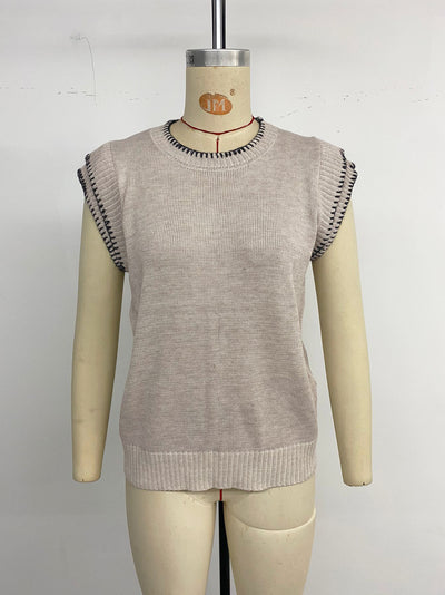 Chaleco Tejido sin Mangas con Cuello Redondo y Detalles de Costura - Image 17