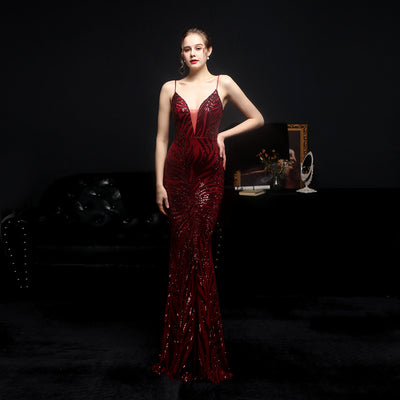 Vestido de Noche Sirena con Lentejuelas Brillantes - Image 9