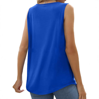 Chaleco Suelto Estampado con Cuello Halter Plisado para Mujer - Perfecto para Verano - Image 13