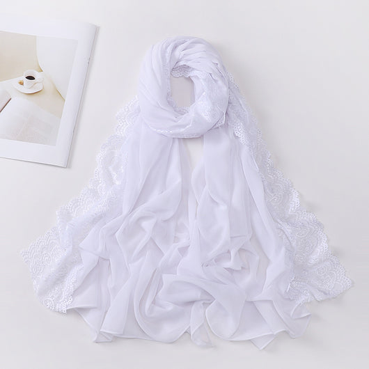 Pañuelo Elegante de Encaje Perlado con Punta Cubierta - Image 32