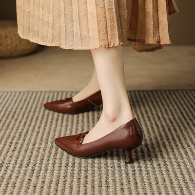 Zapatos de Tacón Medio con Punta Fina y Detalles Calados - Tallas Grandes - Image 26