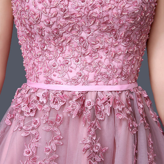 Vestido de Noche Rosa Midi con Hombros Descubiertos para Graduación y Eventos - Image 2