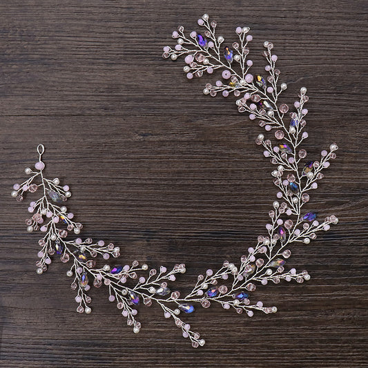 Diadema de Cristal Rosa Artesanal Europeo y Americano
