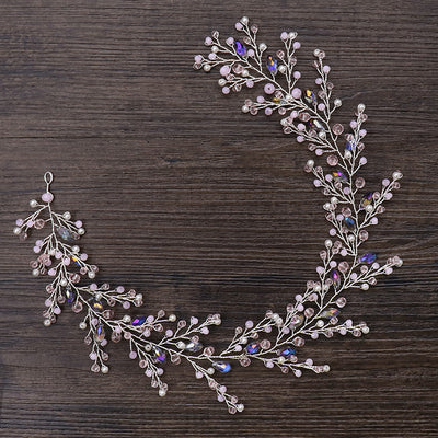 Diadema de Cristal Rosa Artesanal Europeo y Americano