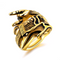 Titanium steel men's ring fashion rock hip hop skull guitar victory gesture instrument single ring Golden US 10