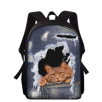 Mochila Escolar Infantil Vaquero con Diseño Calado para Gatos - Image 9