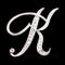 English letter brooch with diamonds K