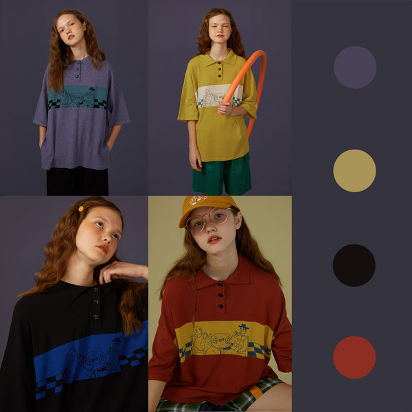Camiseta Retro Colorblock para Niña - Estilo Vintage