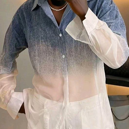Camisa Degradado Semitransparente para Hombre