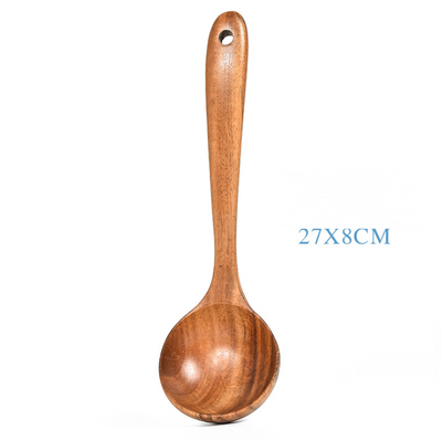 Set de Utensilios de Cocina en Madera de Teca Natural - 7 Piezas - Image 18