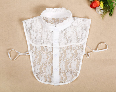 Cuello Falso Retro de Algodón con Encaje Desmontable para Mujer - Image 91