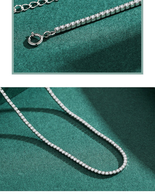 Collar de Plata 925 con Diamantes Incrustados - Lujo Ligero para Influencers - Image 8