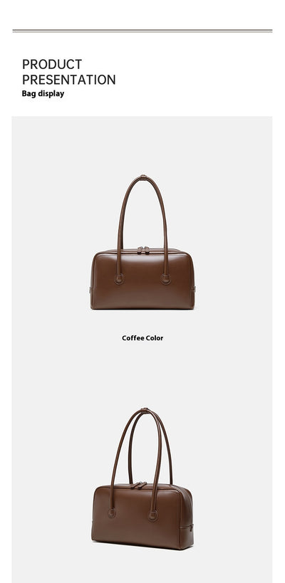 Bolso Boston de Cuero Genuino para Mujer - Portátil y Elegante - Image 35