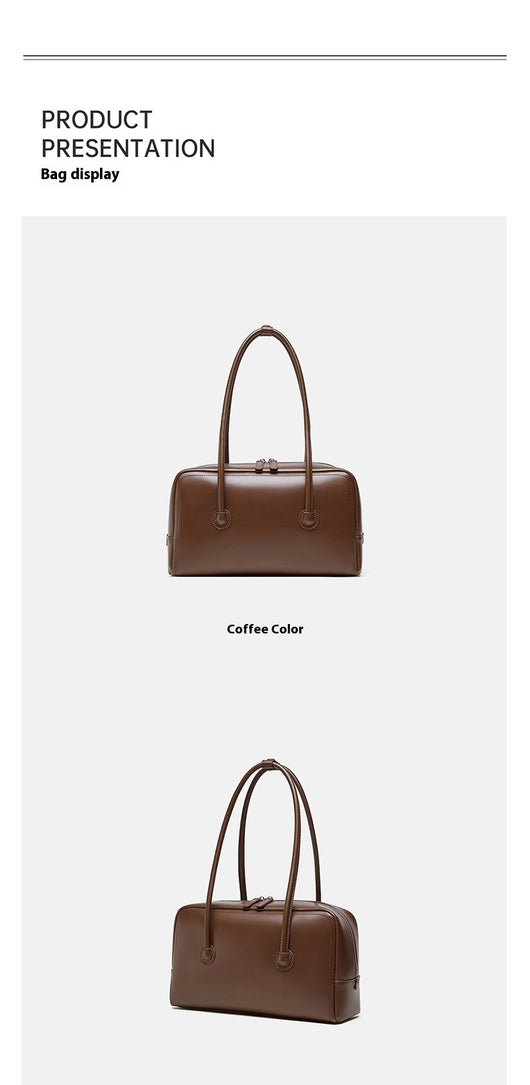 Bolso Boston de Cuero Genuino para Mujer - Portátil y Elegante - Image 35
