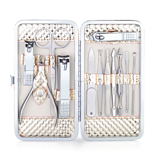 Set de 12 Herramientas de Manicura en Acero Inoxidable