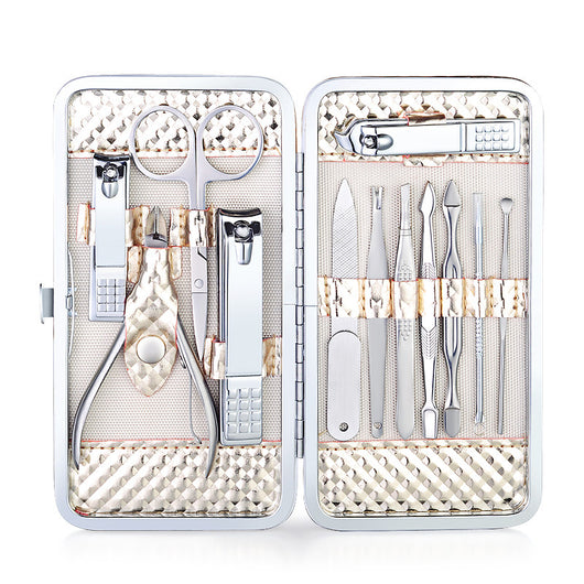 Set de 12 Herramientas de Manicura en Acero Inoxidable