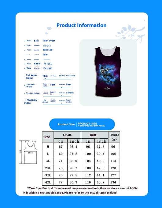 Camiseta Deportiva sin Mangas Hombre Suelta Verano - Image 22