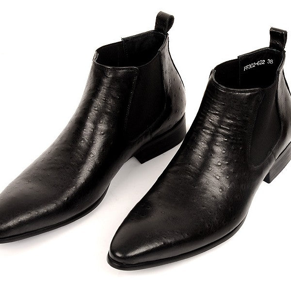 Botas Formales de Cuero Punta Afilada Talla Pequeña