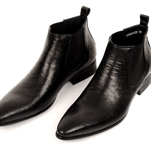 Botas Formales de Cuero Punta Afilada Talla Pequeña