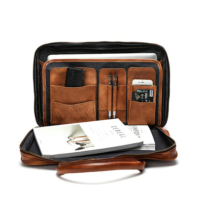 Maletín Vintage de Cuero para Hombre con Gran Capacidad - Image 3