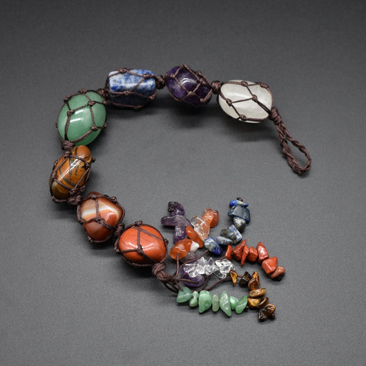 Dije para Auto de Piedra Natural con 7 Chakras Irregular - Image 6