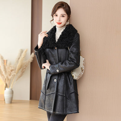 Abrigo de Invierno Largo en Terciopelo Mink para Mujer - Image 9