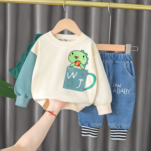 Conjunto de Suéter Infantil Estampado de Manga Larga - Image 12