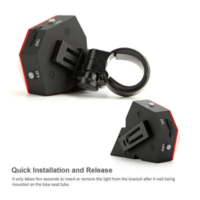 Luz trasera para bicicleta con carga USB y alerta de seguridad - Image 3