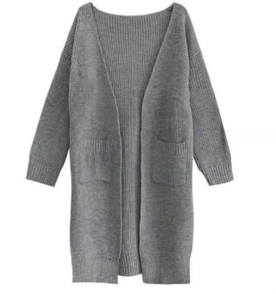 Suéter Cardigan Mujer Tejido Suelto Manga Larga Textura Crepé Color Liso - Image 6