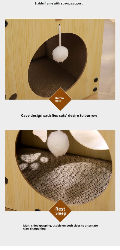 Rascador Multifuncional de Cartón Corrugado para Gatos con Entretenimiento Integrado - Image 8