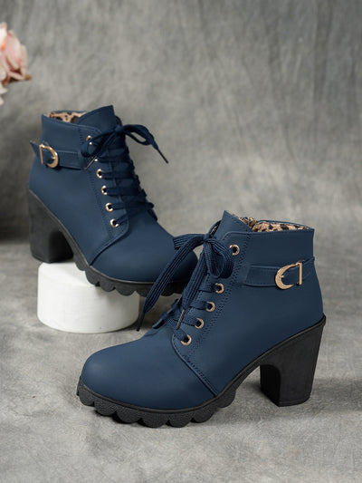 Botas Martin de Tacón Grueso con Hebilla Metálica para Mujer - Image 8