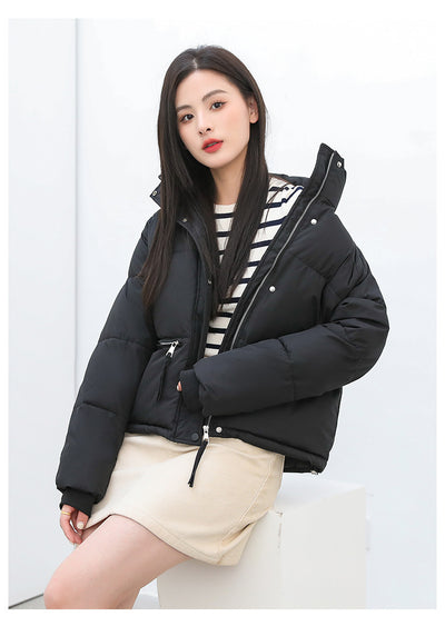 Abrigo Acolchado Holgado de Cuello Alto - Estilo Casual Moderno - Image 16