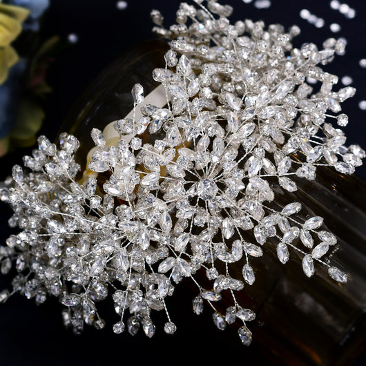 Corona de Reina de Hielo Nupcial Artesanal con Cristales Brillantes - Image 9