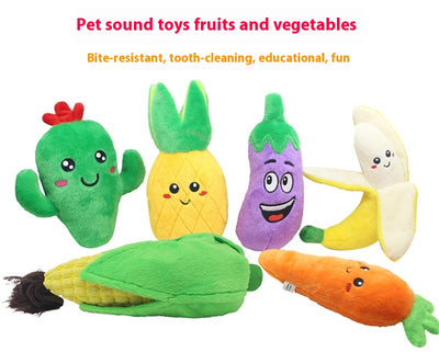 Juguete Interactivo de Peluche con Sonido - Frutas y Verduras para Perros y Gatos - Image 10